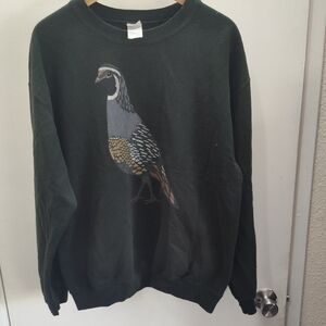 Men's Green Sweater with Bird Design